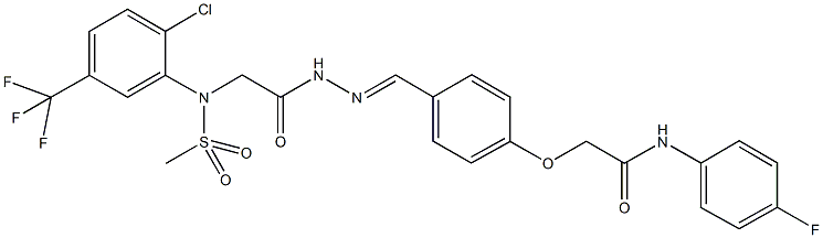 2-[4-(2-{[2-chloro(methylsulfonyl)-5-(trifluoromethyl)anilino]acetyl}carbohydrazonoyl)phenoxy]-N-(4-fluorophenyl)acetamide Struktur