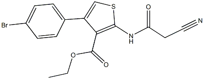 ethyl 4-(4-bromophenyl)-2-[(cyanoacetyl)amino]-3-thiophenecarboxylate Struktur