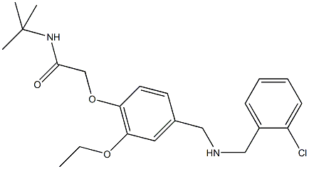 N-(tert-butyl)-2-(4-{[(2-chlorobenzyl)amino]methyl}-2-ethoxyphenoxy)acetamide Struktur