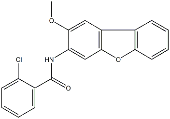 2-chloro-N-(2-methoxydibenzo[b,d]furan-3-yl)benzamide Struktur