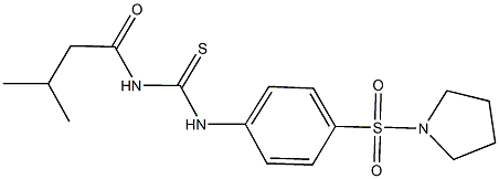 N-(3-methylbutanoyl)-N'-[4-(1-pyrrolidinylsulfonyl)phenyl]thiourea Struktur