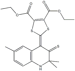 diethyl 2-(2,2,6-trimethyl-3-thioxo-2,3-dihydro-4(1H)-quinolinylidene)-1,3-dithiole-4,5-dicarboxylate Struktur