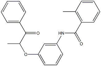 2-methyl-N-[3-(1-methyl-2-oxo-2-phenylethoxy)phenyl]benzamide Struktur