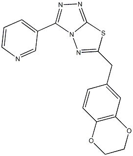 6-(2,3-dihydro-1,4-benzodioxin-6-ylmethyl)-3-(3-pyridinyl)[1,2,4]triazolo[3,4-b][1,3,4]thiadiazole Struktur