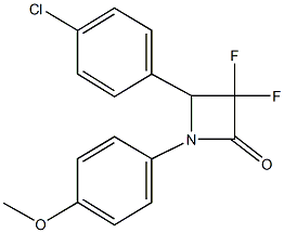 4-(4-chlorophenyl)-3,3-difluoro-1-(4-methoxyphenyl)-2-azetidinone Struktur