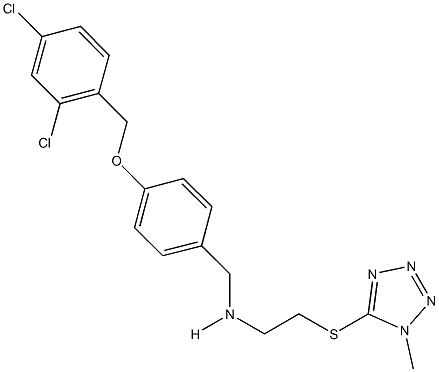 N-{4-[(2,4-dichlorobenzyl)oxy]benzyl}-N-{2-[(1-methyl-1H-tetraazol-5-yl)sulfanyl]ethyl}amine Struktur