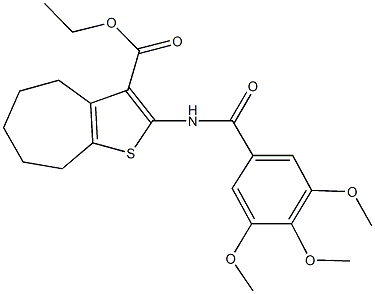 ethyl 2-[(3,4,5-trimethoxybenzoyl)amino]-5,6,7,8-tetrahydro-4H-cyclohepta[b]thiophene-3-carboxylate Struktur