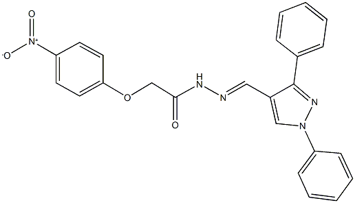 N'-[(1,3-diphenyl-1H-pyrazol-4-yl)methylene]-2-{4-nitrophenoxy}acetohydrazide Struktur