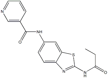 N-[2-(propionylamino)-1,3-benzothiazol-6-yl]nicotinamide Struktur