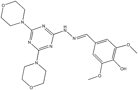 4-hydroxy-3,5-dimethoxybenzaldehyde [4,6-di(4-morpholinyl)-1,3,5-triazin-2-yl]hydrazone Struktur