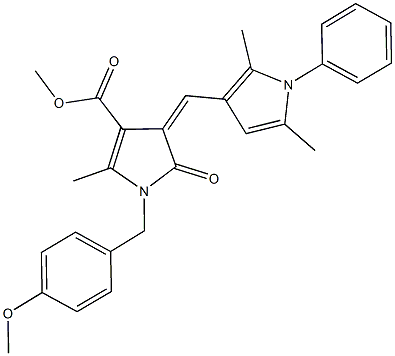 methyl 4-[(2,5-dimethyl-1-phenyl-1H-pyrrol-3-yl)methylene]-1-(4-methoxybenzyl)-2-methyl-5-oxo-4,5-dihydro-1H-pyrrole-3-carboxylate Struktur