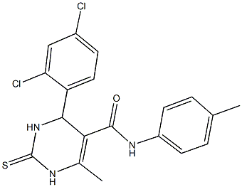 4-(2,4-dichlorophenyl)-6-methyl-N-(4-methylphenyl)-2-thioxo-1,2,3,4-tetrahydro-5-pyrimidinecarboxamide Struktur