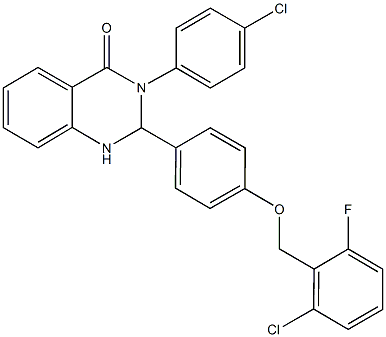 2-{4-[(2-chloro-6-fluorobenzyl)oxy]phenyl}-3-(4-chlorophenyl)-2,3-dihydro-4(1H)-quinazolinone Struktur