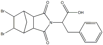 2-(8,9-dibromo-3,5-dioxo-4-azatricyclo[5.2.1.0~2,6~]dec-4-yl)-3-phenylpropanoic acid Struktur