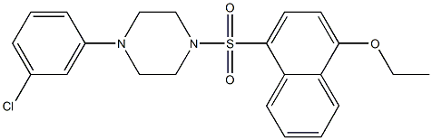 4-{[4-(3-chlorophenyl)-1-piperazinyl]sulfonyl}-1-naphthyl ethyl ether Struktur