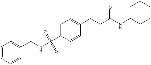 N-cyclohexyl-3-(4-{[(1-phenylethyl)amino]sulfonyl}phenyl)propanamide Struktur