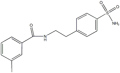 N-{2-[4-(aminosulfonyl)phenyl]ethyl}-3-methylbenzamide Struktur