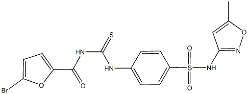 4-({[(5-bromo-2-furoyl)amino]carbothioyl}amino)-N-(5-methylisoxazol-3-yl)benzenesulfonamide Struktur