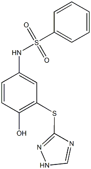 N-[4-hydroxy-3-(1H-1,2,4-triazol-3-ylsulfanyl)phenyl]benzenesulfonamide Struktur