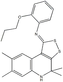 N-(2-propoxyphenyl)-N-(4,4,7,8-tetramethyl-4,5-dihydro-1H-[1,2]dithiolo[3,4-c]quinolin-1-ylidene)amine Struktur