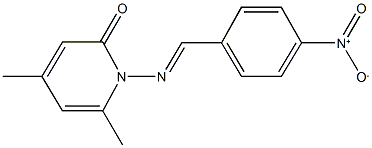 1-({4-nitrobenzylidene}amino)-4,6-dimethylpyridin-2(1H)-one Struktur