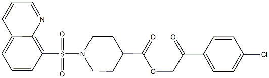 2-(4-chlorophenyl)-2-oxoethyl 1-(8-quinolinylsulfonyl)-4-piperidinecarboxylate Struktur