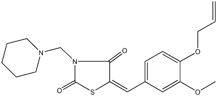 5-[4-(allyloxy)-3-methoxybenzylidene]-3-(1-piperidinylmethyl)-1,3-thiazolidine-2,4-dione Struktur