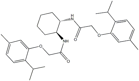 2-(2-isopropyl-5-methylphenoxy)-N-(2-{[(2-isopropyl-5-methylphenoxy)acetyl]amino}cyclohexyl)acetamide Struktur