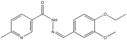 N'-(4-ethoxy-3-methoxybenzylidene)-6-methylnicotinohydrazide Struktur