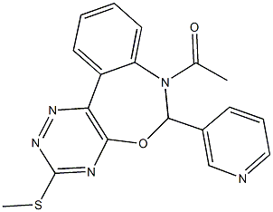 7-acetyl-6-(3-pyridinyl)-6,7-dihydro[1,2,4]triazino[5,6-d][3,1]benzoxazepin-3-yl methyl sulfide Struktur