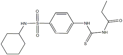 N-cyclohexyl-4-{[(propionylamino)carbothioyl]amino}benzenesulfonamide Struktur