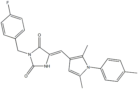 5-{[2,5-dimethyl-1-(4-methylphenyl)-1H-pyrrol-3-yl]methylene}-3-(4-fluorobenzyl)imidazolidine-2,4-dione Struktur