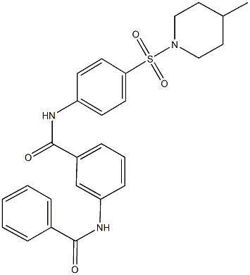 3-(benzoylamino)-N-{4-[(4-methyl-1-piperidinyl)sulfonyl]phenyl}benzamide Struktur