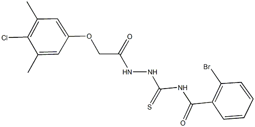 2-bromo-N-({2-[(4-chloro-3,5-dimethylphenoxy)acetyl]hydrazino}carbothioyl)benzamide Struktur