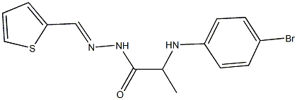 2-(4-bromoanilino)-N'-(2-thienylmethylene)propanohydrazide Struktur