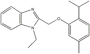 1-ethyl-2-[(2-isopropyl-5-methylphenoxy)methyl]-1H-benzimidazole Struktur