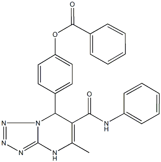 4-[6-(anilinocarbonyl)-5-methyl-4,7-dihydrotetraazolo[1,5-a]pyrimidin-7-yl]phenyl benzoate Struktur