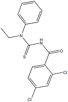 N'-(2,4-dichlorobenzoyl)-N-ethyl-N-phenylthiourea Struktur