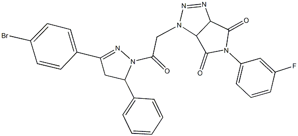 1-{2-[3-(4-bromophenyl)-5-phenyl-4,5-dihydro-1H-pyrazol-1-yl]-2-oxoethyl}-5-(3-fluorophenyl)-3a,6a-dihydropyrrolo[3,4-d][1,2,3]triazole-4,6(1H,5H)-dione Struktur