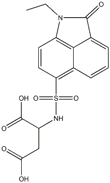 N-[(1-ethyl-2-oxo-1,2-dihydrobenzo[cd]indol-6-yl)sulfonyl]aspartic acid Struktur