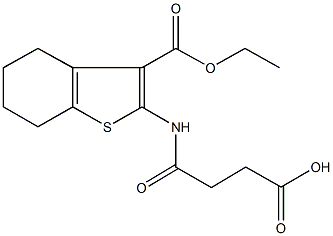 4-{[3-(ethoxycarbonyl)-4,5,6,7-tetrahydro-1-benzothien-2-yl]amino}-4-oxobutanoic acid Struktur