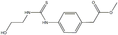 methyl [4-({[(2-hydroxyethyl)amino]carbothioyl}amino)phenyl]acetate Struktur