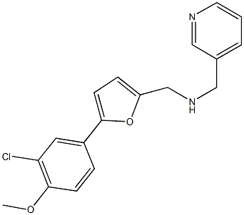 N-{[5-(3-chloro-4-methoxyphenyl)-2-furyl]methyl}-N-(3-pyridinylmethyl)amine Struktur