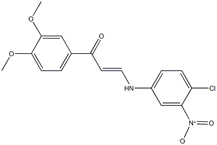 3-{4-chloro-3-nitroanilino}-1-(3,4-dimethoxyphenyl)-2-propen-1-one Struktur