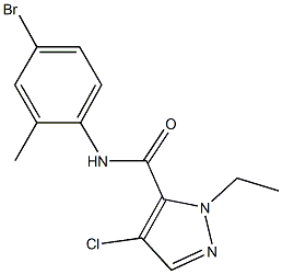 N-(4-bromo-2-methylphenyl)-4-chloro-1-ethyl-1H-pyrazole-5-carboxamide Struktur