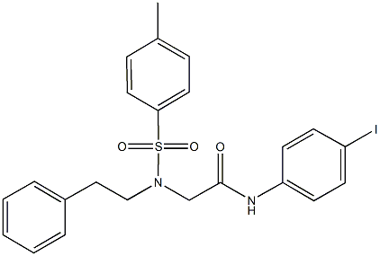 N-(4-iodophenyl)-2-[[(4-methylphenyl)sulfonyl](2-phenylethyl)amino]acetamide Struktur