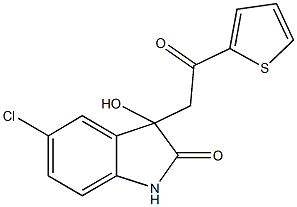 5-chloro-3-hydroxy-3-[2-oxo-2-(2-thienyl)ethyl]-1,3-dihydro-2H-indol-2-one Struktur