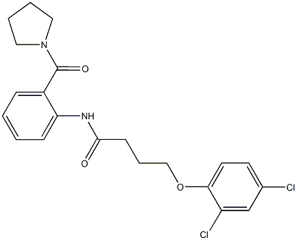 4-(2,4-dichlorophenoxy)-N-[2-(1-pyrrolidinylcarbonyl)phenyl]butanamide Struktur