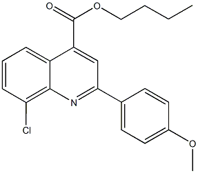 butyl 8-chloro-2-(4-methoxyphenyl)-4-quinolinecarboxylate Struktur