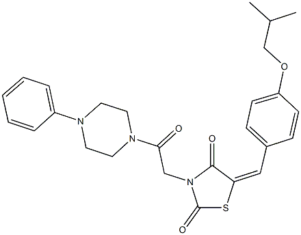 5-(4-isobutoxybenzylidene)-3-[2-oxo-2-(4-phenylpiperazin-1-yl)ethyl]-1,3-thiazolidine-2,4-dione Struktur